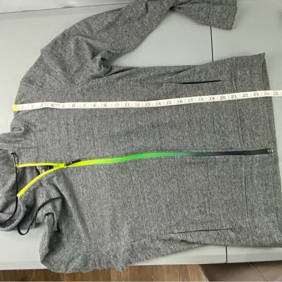 AE Flex Gray with Green/Yellow Zipper Athletic Zip Hoodie Men's size small - Picture 13 of 16